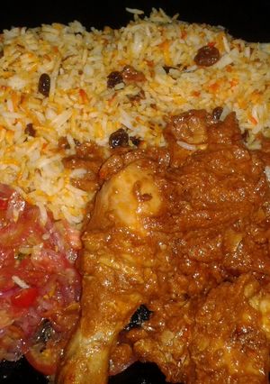 A picture of Chicken biriani (without Mala/ Yoghurt) # Chicken Contest.