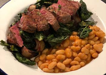 Easiest Way to Prepare Appetizing Venison with roast cavolo nero and beetroot Stewed cannellini beans 