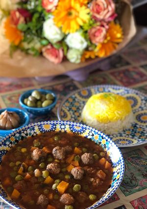 عکسی از دستور خورشت نخود فرنگی لبنانی