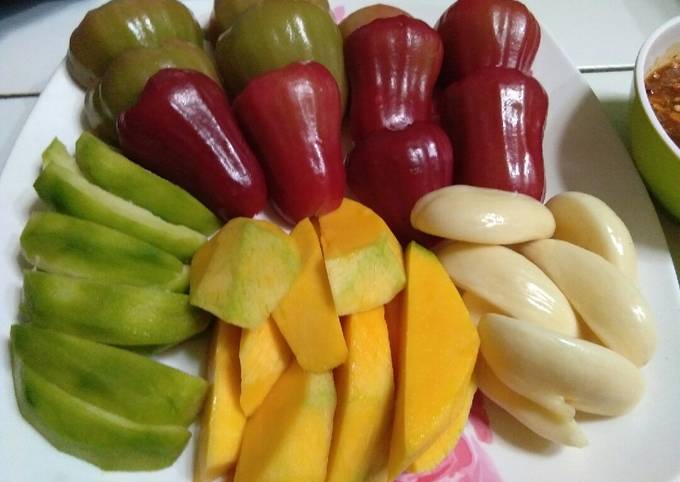 Resep Rujak buah segar /Sambal rujak buah, Menggugah Selera