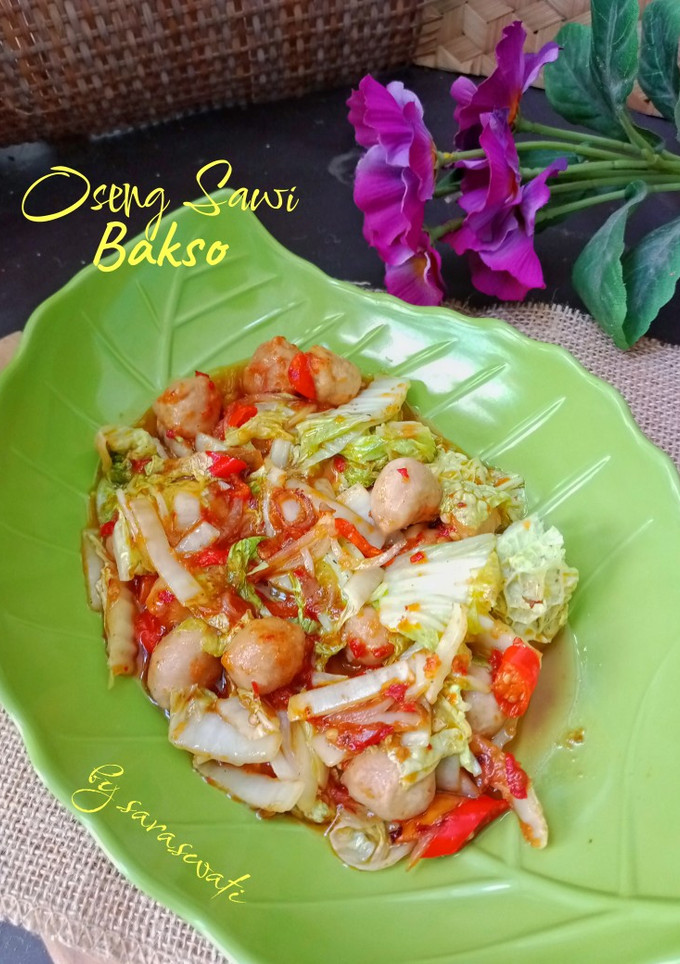 Foto resep Oseng Sawi Bakso
