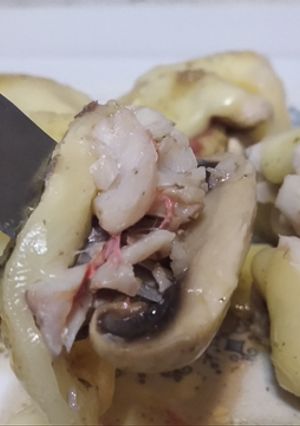 Una foto de Champiñones rellenos con salmonetes