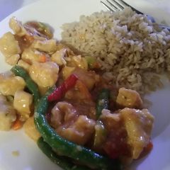 A picture of Easy orange chicken Stirfry.