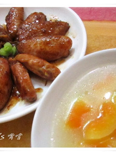 雞翅雙食譜~貴妃雞與青木瓜雞湯 的食譜成品照片