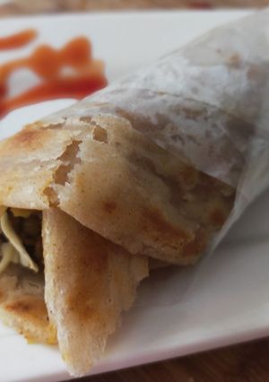 A picture of Qeema lobia paratha roll !.
