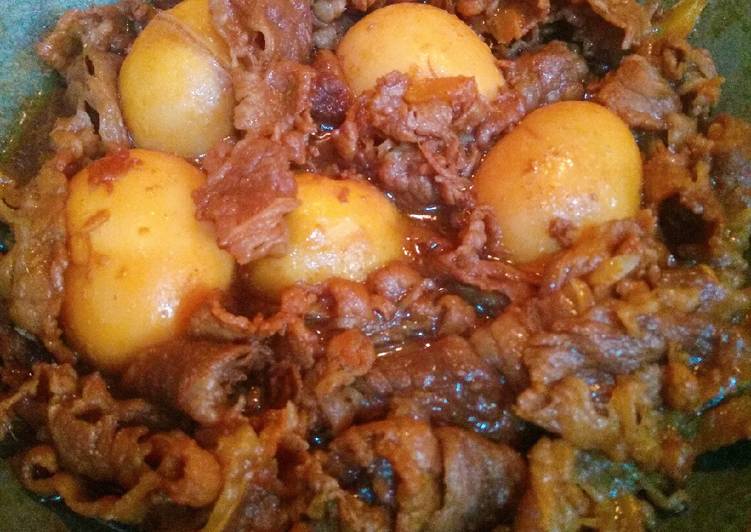 Resep Beef slice &amp; telor masak kecap Menggugah Selera