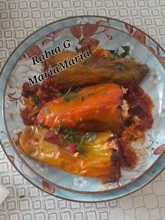 صورة لوصفة فلفل محشي على طريقة التونسية🌶🍗🧀