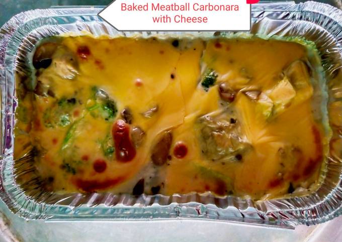 Resipi Baked Meatball Carbonara With Cheese Oleh Lamin Hana Cookpad