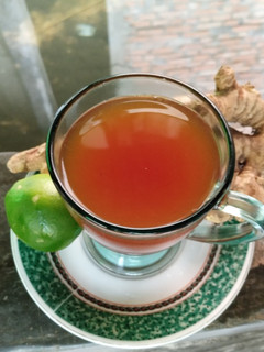 Foto resep Wedang jahe+jeruk lemon rumahan (untuk mengurangi batuk)