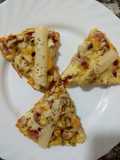 Pizza, con base de tortilla y patatinas