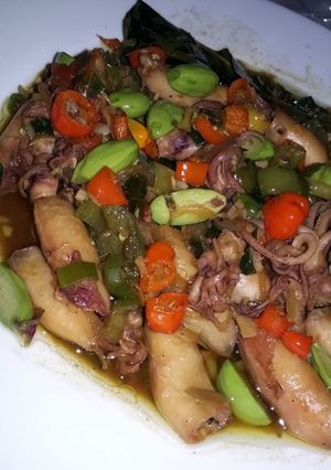 Foto resep Cumi asin pete pedas