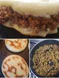 Arepa rellena de carne molida
