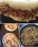 Arepa rellena de carne molida