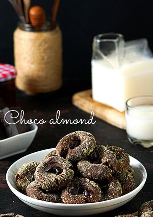 Foto resep Choco Almond Thumbprint cookies