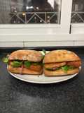 Crispy Chicken Sandwich with Pickled Red Onion and Sriracha Mayo
