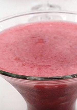 Una foto de Sorbete de fresa al cava