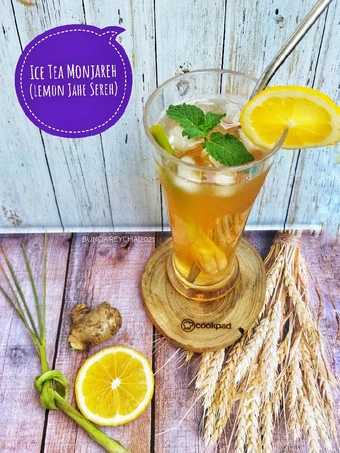 Langkah Gampang Membikin Resep 🍹 Ice Tea Monjareh (Lemon Jahe sereh) yang Uenak Anti Ribet, Menggugah Selera