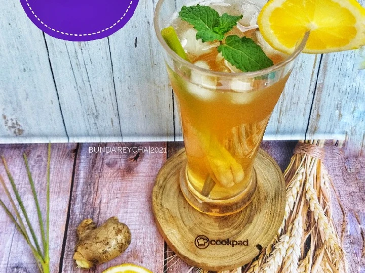 Langkah Gampang Membikin Resep 🍹 Ice Tea Monjareh (Lemon Jahe sereh) yang Uenak Anti Ribet, Menggugah Selera