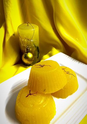 A picture of Mango Custard Halwa.