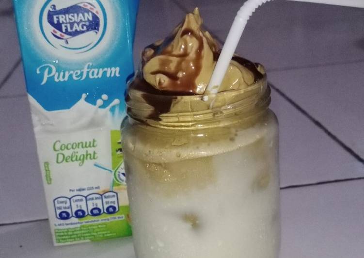 Dalgona coffe coconut delight