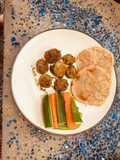 The forever best canned chickpea falafel with yoghurt sauce and GF flatbread