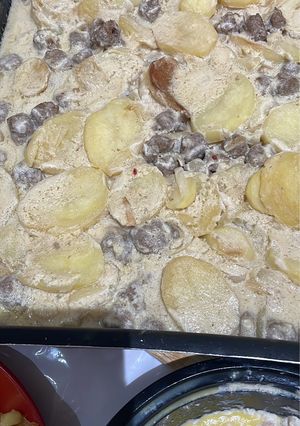 صورة لوصفة البطاطا باللحم و الطحينية