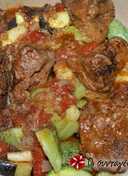 Beef with vegetables in a clay pot