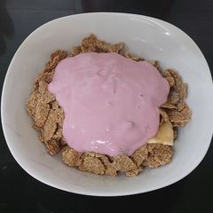 A picture of My Fruit & Fibre Branflakes with Cherry Yogurt. 😍.