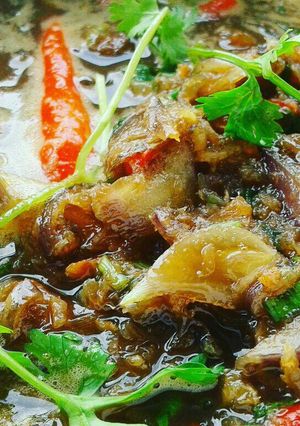Hình của món Mắm ruốc kiểu Thái chấm trái cây.