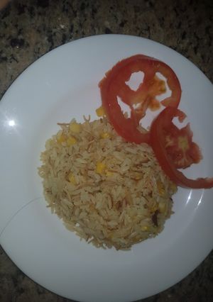Una foto de Arroz con choclo y cabello de ángel..