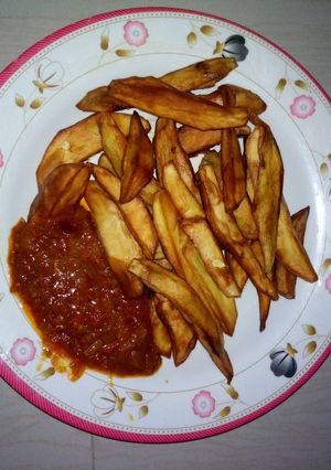 A picture of Fried sweet potatoes.