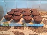Muffins de chocolate rellenos con dulce de leche