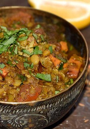 A picture of Rasam & Koshari (Rasam-shari) ?.