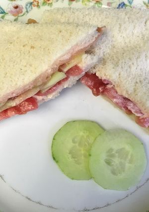 Una foto de Sándwich de salmón