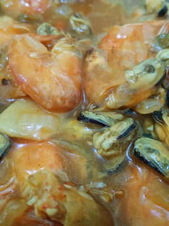 Foto resep Udang & kerang ijo saos padang