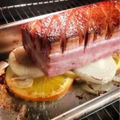 A picture of Crispy Roasted Slab Bacon.