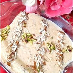 A picture of Homemade kheer instant mix firni 😋😋😋😋😋😋😋.