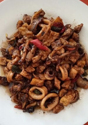 Foto resep Cumi tahu pedas Manis Ala Puspa