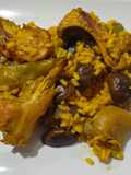 Arroz con conejo y setas
