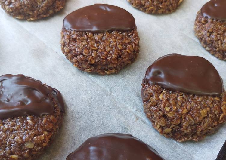 Simple Way to Make Any-night-of-the-week Double choc fudge oat no-bake cookies