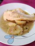 Caldo de merluza y patatas