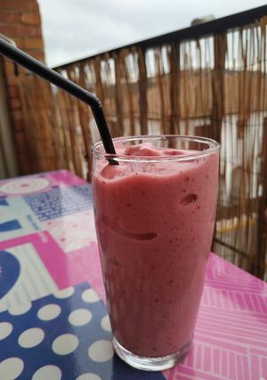 Una foto de Smoothie de fresa sin azúcar