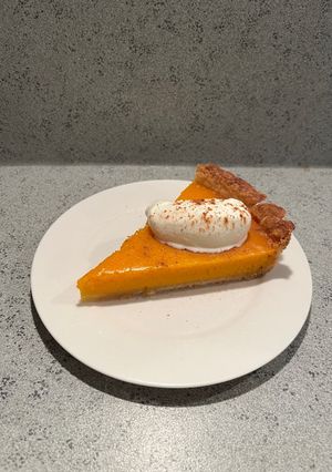A picture of Velvety Pumpkin Pie 🎃🥧.