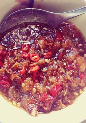 Hình của món Mắm ruốc thái.