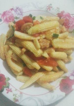 Hình của món Bắp bao tử xào chay.