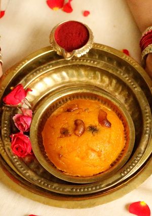 A picture of Microwave Ashoka Halwa.
