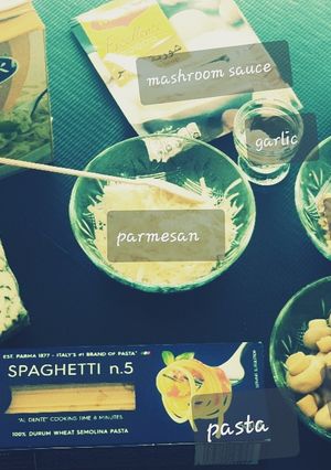 A picture of Mashroom alfredo pasta.