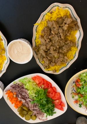 صورة لوصفة شاورما لحمة مع الارز 😋😋
