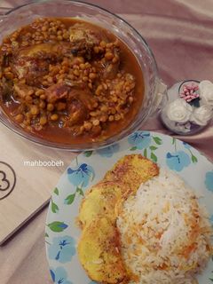 عکسی از دستور خورشت قیمه با مرغ 😊