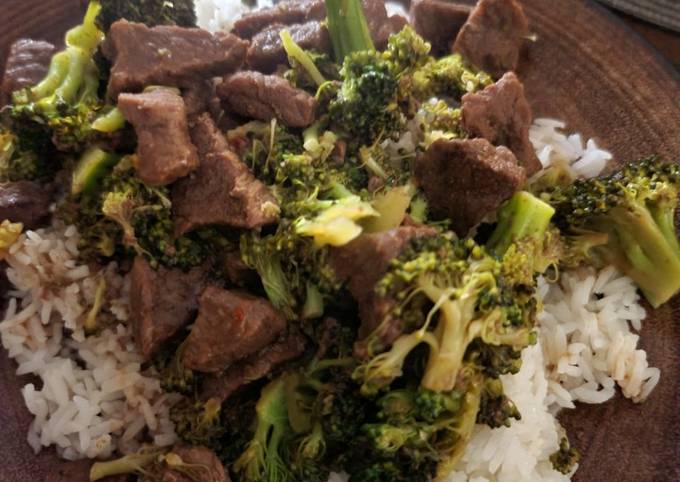 Ninja Beef, broccoli and rice